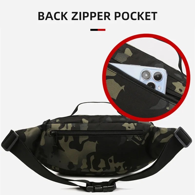 Multifunctional Fishing Fanny Pack secrets back zipper pocket